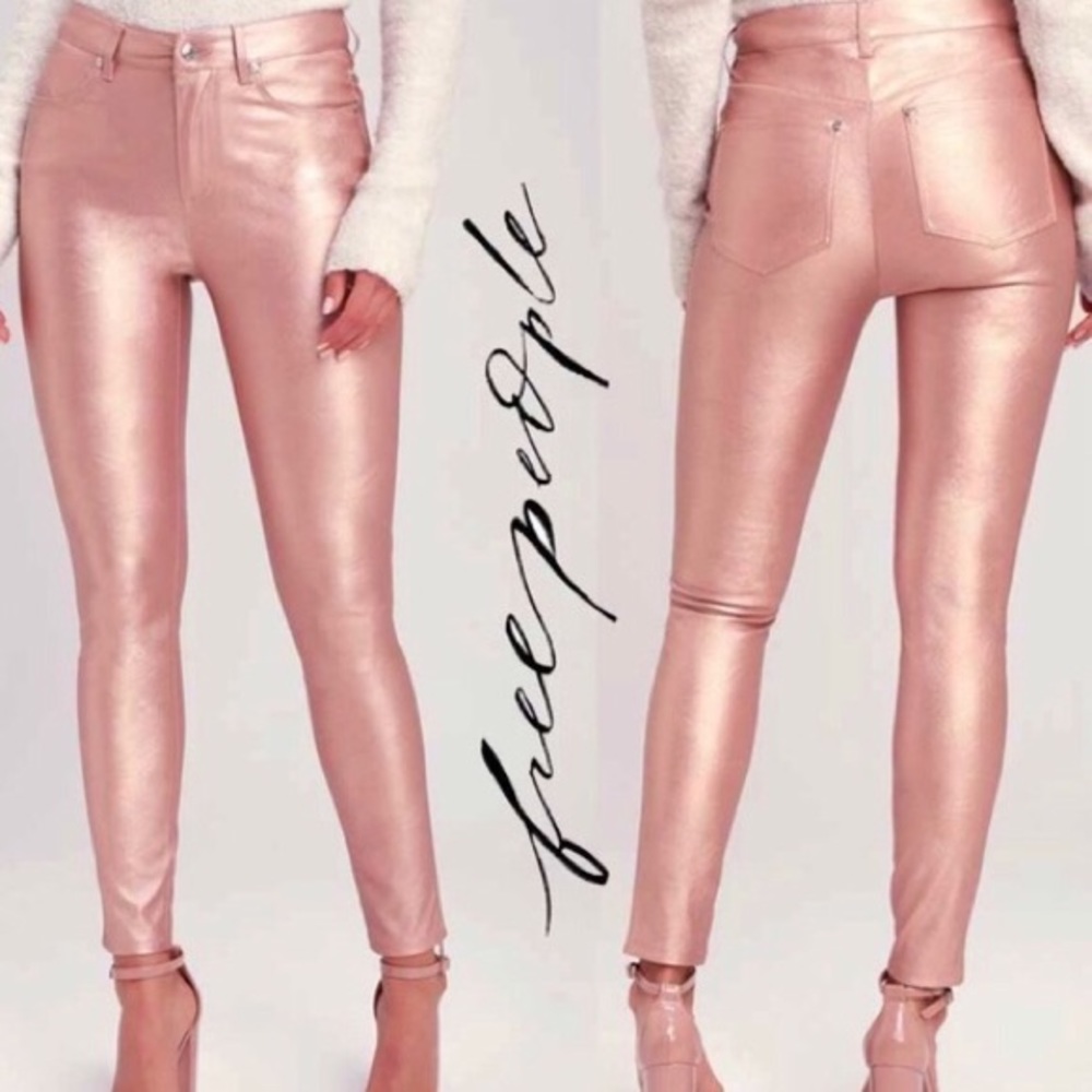FP blush faux leather pants!